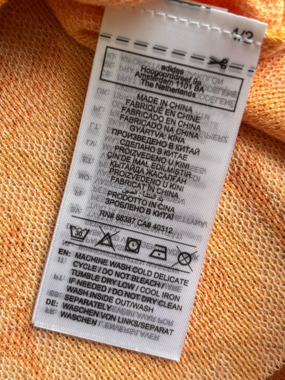 Adidas Originals Knit Polo Men's Medium in Orange Ice Tangerine - Picture 9 of 9